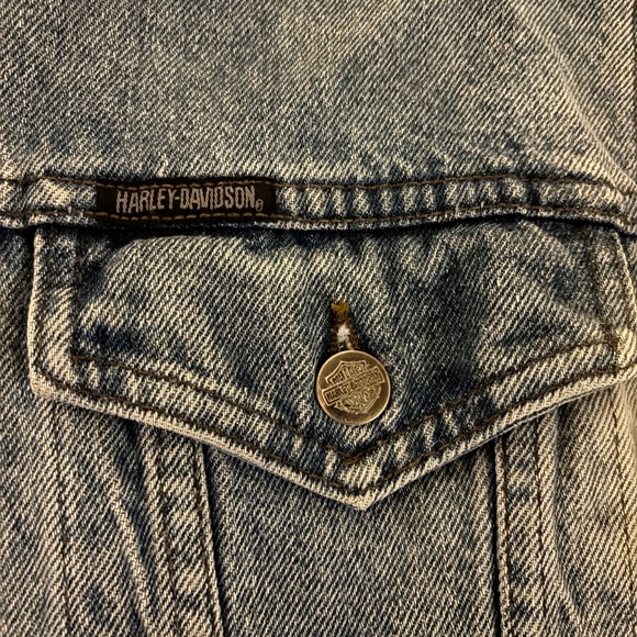 Vintage Harley-Davidson Light Blue Denim Jacket - Picture 7 of 11